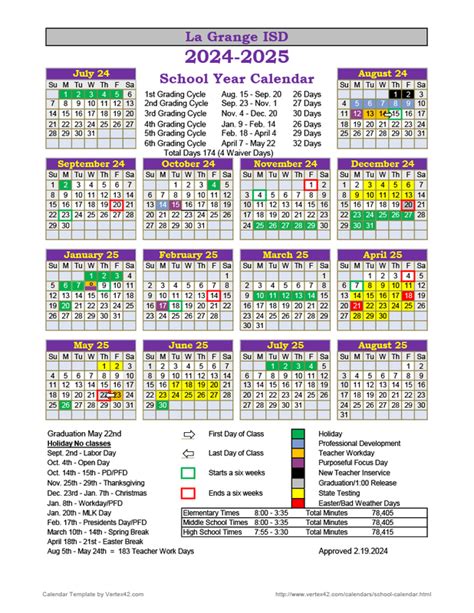 la grange high school calendar.